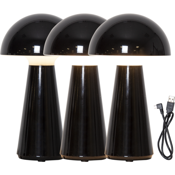 Bordslampa svamp | svart [Star Trading] 803-53 501534 - 1