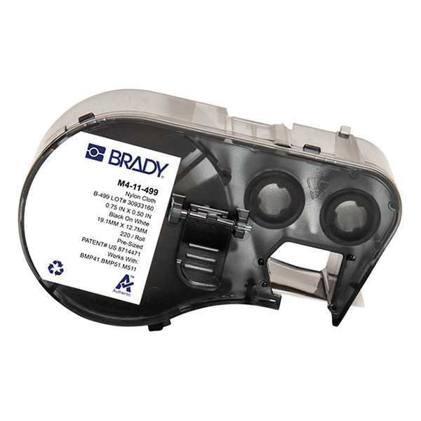 Brady M4-11-499 nylontejp | svart text - vit tejp | 19,05mm x 12,7mm (original) M4-11-499 148310 - 1