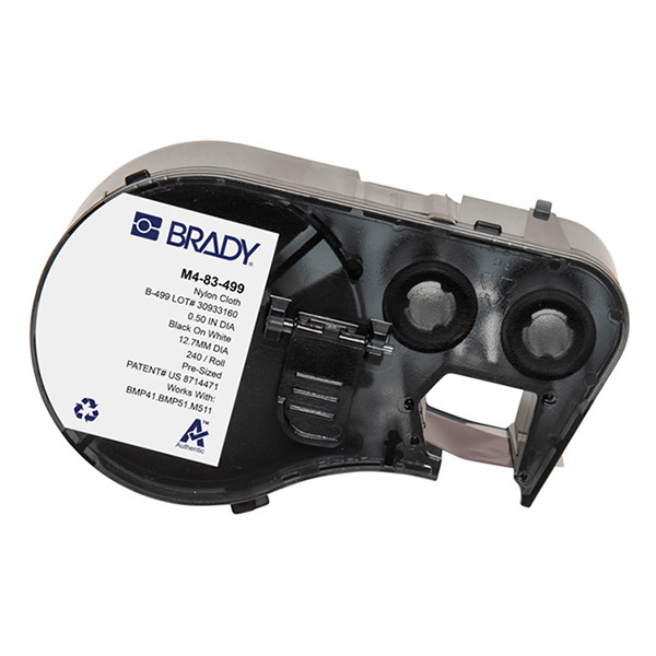 Brady M4-83-499 nylontejp | svart text - vit tejp | Ø 12,7mm (original) M4-83-499 148246 - 1