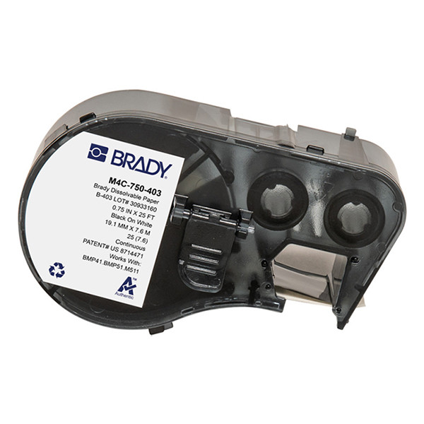 Brady M4C-750-403 papperstejp | svart text - transparent tejp | 19,05mm x 7,62m (original) M4C-750-403 148328 - 1