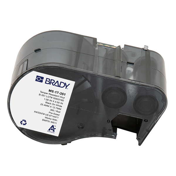 Brady M5-17-351 vinyltejp | svart text - vit tejp | 25,4mm x 12,7mm (original) M5-17-351 148396 - 1