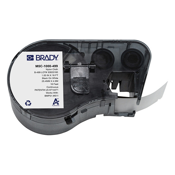 Brady M5C-1000-499 nylontejp | svart text - vit tejp | 25,4mm x 4,88m (original) M5C-1000-499 148238 - 1