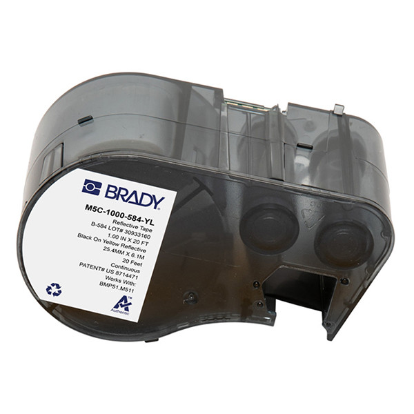Brady M5C-1000-584-YL plasttejp | svart text - gul tejp | 25,4mm x 6,1m (original) M5C-1000-584-YL 148346 - 1