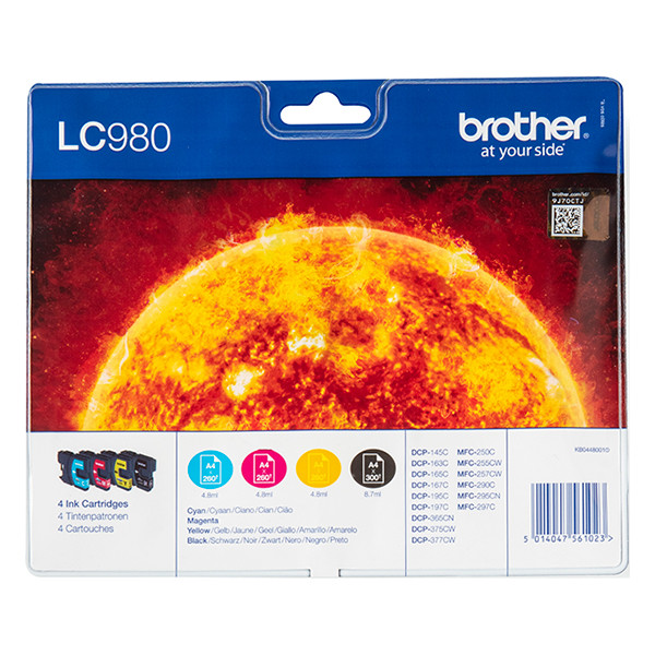 Brother LC980VALBP BK/C/M/Y bläckpatron 4-pack (original) LC980VALBP 029078 - 1