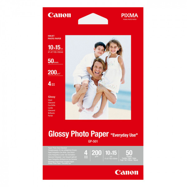 Canon 10x15cm 200g Canon GP-501 fotopapper | Glossy | 50 ark 0775B081 154042 - 1