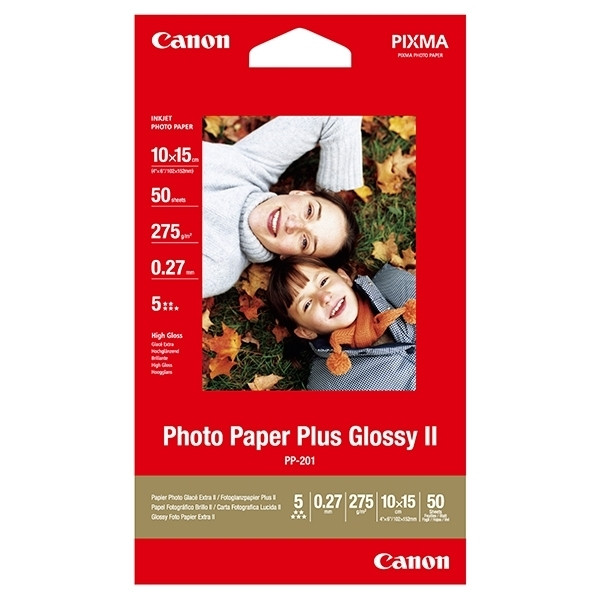 Canon 10x15cm 265g Canon PP-201 fotopapper | Plus Glossy II | 50 ark 2311B003 064575 - 1