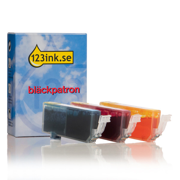 Canon CLI-521 C/M/Y bläckpatron 3-pack (varumärket 123ink) 2934B010C 018363 - 1