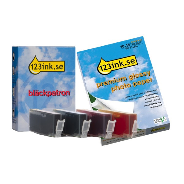 Canon CLI-581XL BK/C/M/Y bläckpatron + fotopapper Value Pack (varumärket 123ink)  501703 - 1