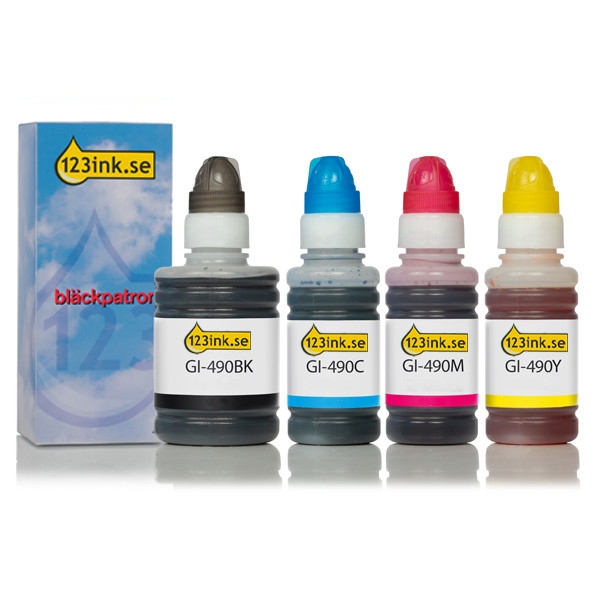 Canon GI-490 BK/C/M/Y 4-pack (varumärket 123ink) 0663C001C 0664C001C 0665C001C 0666C001C 127163 - 1