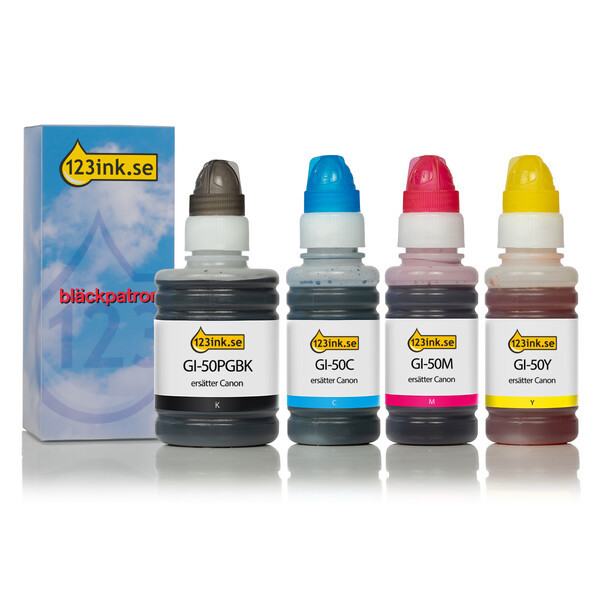 Canon GI-50 BK/C/M/Y 4-pack (varumärket 123ink) 3386C001C 3403C001C 3404C001C 3405C001C 127162 - 1