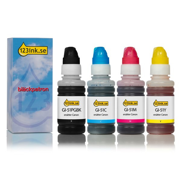 Canon GI-51 BK/C/M/Y 4-pack (varumärket 123ink) 4529C001C 4546C001C 4547C001C 4548C001C 127164 - 1