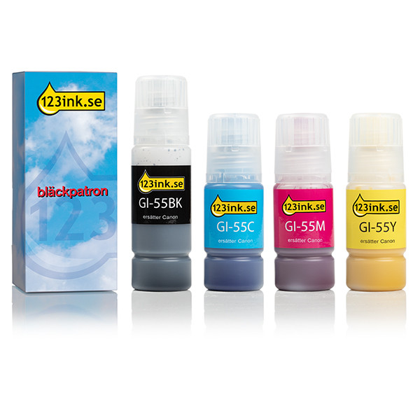 Canon GI-55 bläckrefill 4-pack (varumärket 123ink)  160684 - 1