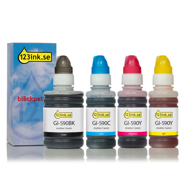 Canon GI-590 bläckrefill 4-pack (varumärket 123ink) 1603C001C 1604C001C 1605C001C 1606C001C 127161 - 1