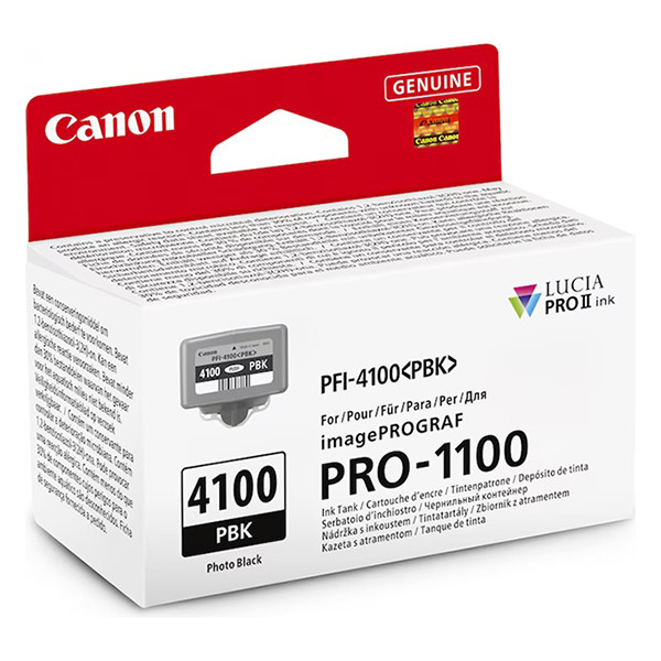 Canon PFI-4100PBK fotosvart bläckpatron (original) 6777C001 083730 - 1