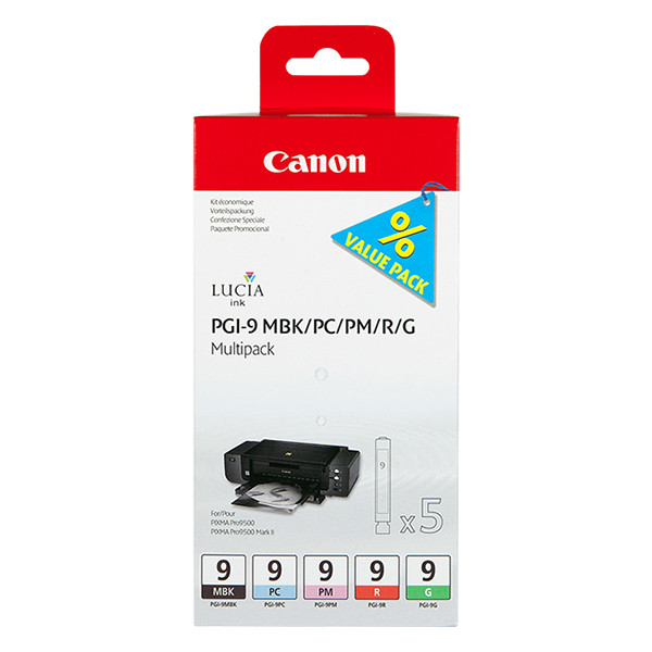 Canon PGI-9 MBK/PC/PM/R/G bläckpatron 5-pack (original) 1033B013 018568 - 1