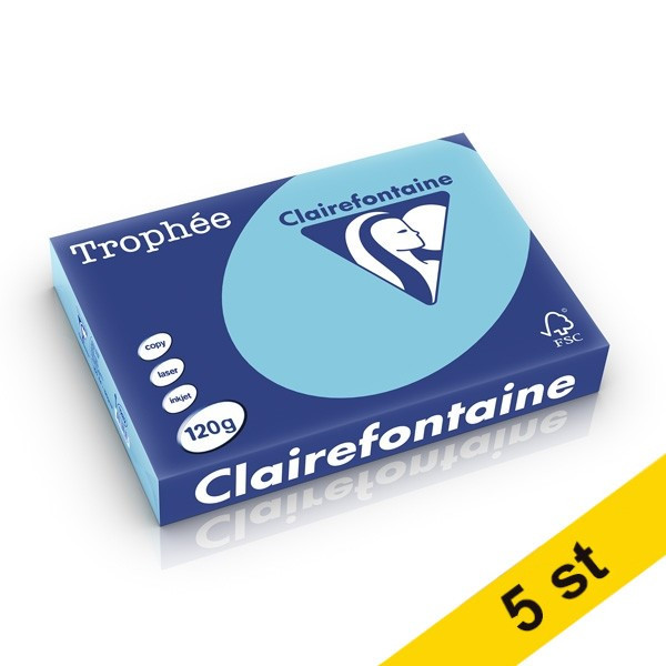 Clairefontaine ​​​​​​​​​​​​​​​​​​​​​​​​​​​​​​​​​​​​​​​​​​​​​​​​​​​​​​​​120g A4 papper | klarblå | Clairefontaine | 250 ark | x5  250481 - 1