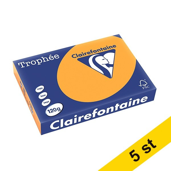 Clairefontaine ​​​​​​​​​​​​​​​​​​​​​​​​​​​​​​​​​​​​​​​​​​120g A4 papper | orange | Clairefontaine | 250 ark | x5  250479 - 1