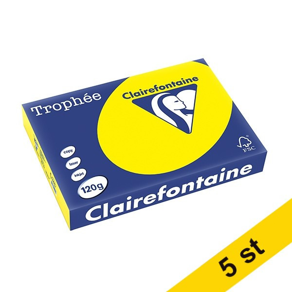 Clairefontaine ​​​​​​​​​​​​​​​​​​​​​​​​​​​​120g A4 papper | solgul | Clairefontaine | 250 ark | x5  250477 - 1