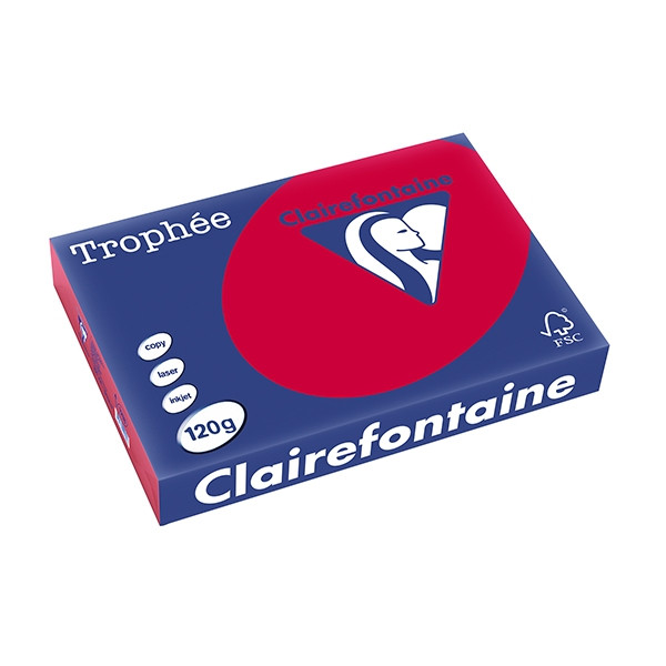 Clairefontaine ​​​​​​​120g A4 papper | körsbärsröd | Clairefontaine | 250 ark 1218PC 250087 - 1