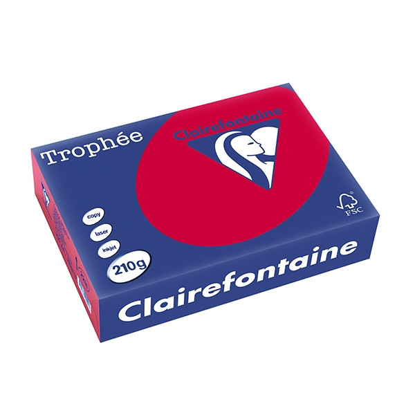 Clairefontaine ​​​​​​​210g A4 papper | körsbärsröd | Clairefontaine | 250 ark 2211PC 250098 - 1