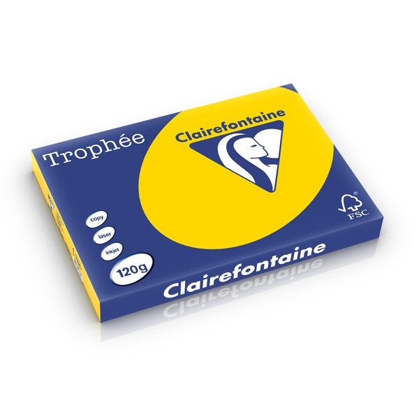 Clairefontaine 120g A3 papper | gyllengul | Clairefontaine | 250 ark 1386PC 250217 - 1