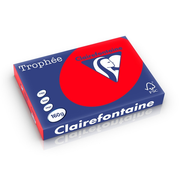 Clairefontaine 160g A3 papper | korallröd | Clairefontaine | 250 ark 1005PC 250282 - 1