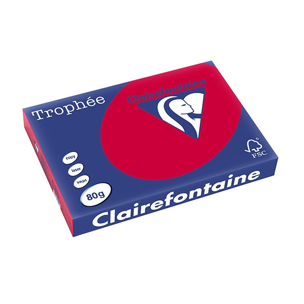 Clairefontaine 80g A3 papper | körsbärsröd | Clairefontaine | 500 ark 1895PC 250117 - 1