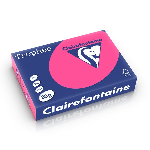 Clairefontaine 80g A4 papper | fluorrosa | 500 ark | Clairefontaine 2973PC 250286 - 1