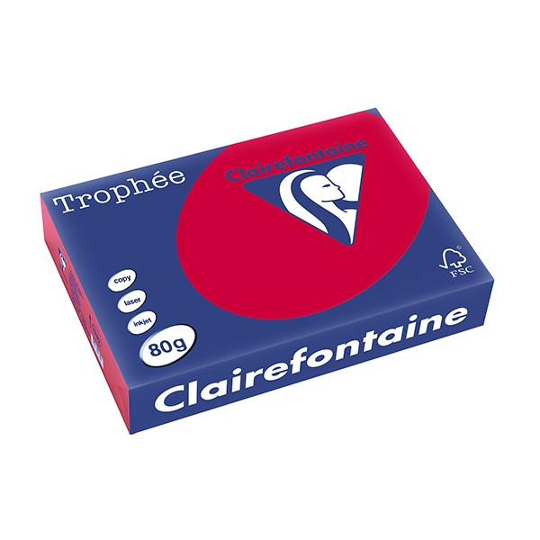 Clairefontaine 80g A4 papper | körsbärsröd | Clairefontaine | 500 ark 1782PC 250056 - 1