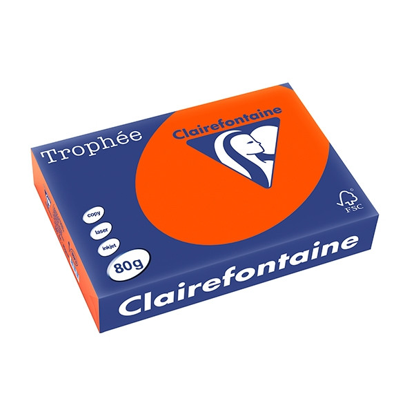 Clairefontaine 80g A4 papper | kardinalröd | Clairefontaine | 500 ark 1873PC 250055 - 1