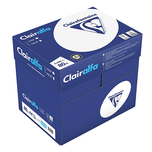 Clairefontaine Kopieringspapper A4 | 80g ohålat | Clairefontaine Smart Print papper  | 5x500 ark [13Kg] DOOSPAPIER 250398 - 1