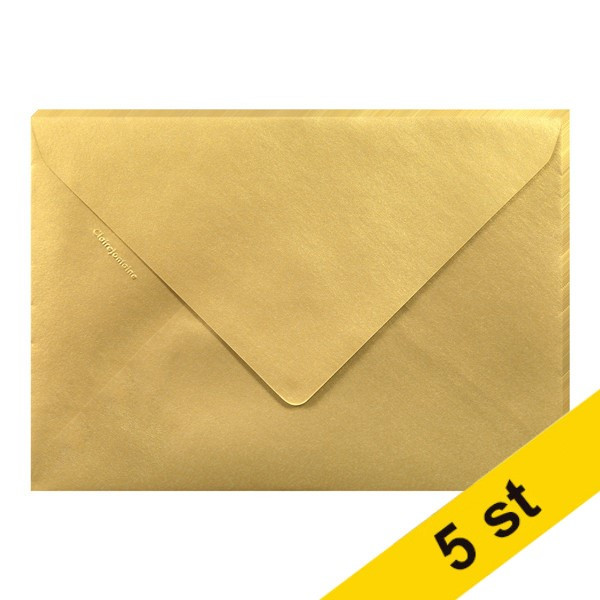 Clairefontaine Kuvert 120g C5 | guld | Clairefontaine | 5st 26612C 250350 - 1