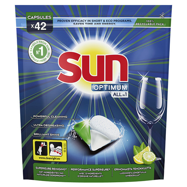 Diskmaskinstabletter | Sun Optimum All-in 1 Citron | 42st  SSU00154 - 1