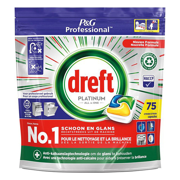 Dreft Diskmaskinstabletter | Dreft Professional All-in-1 Platinum Citron | 75st  SDR06143 - 1