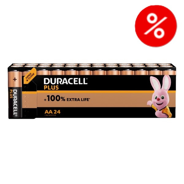 Duracell Plus 100% Extra Life MN1500 AA batteri 24st $$  500559 - 1