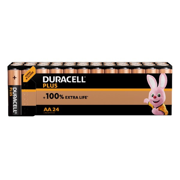 Duracell Plus 100% Extra Life MN1500 AA batteri 24st MN1500 ADU00361 - 1