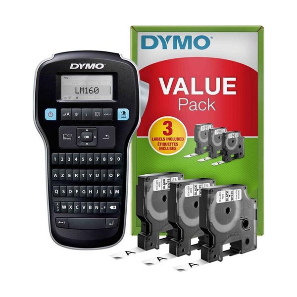 Dymo LabelManager 160 märkmaskin (AZERTY) + 3 tejp 2142991 2180810 833422 - 1