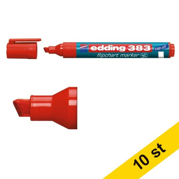Edding Blädderblockspenna 1.0mm - 5.0mm | Edding 383 | röd | 10st  239771 - 1