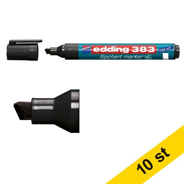 Edding Blädderblockspenna 1.0mm - 5.0mm | Edding 383 | svart | 10st  239772 - 1