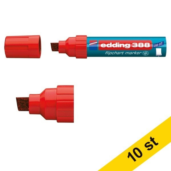 Edding Blädderblockspenna 4.0mm - 12.0mm | Edding 388 | röd | 10st  239775 - 1