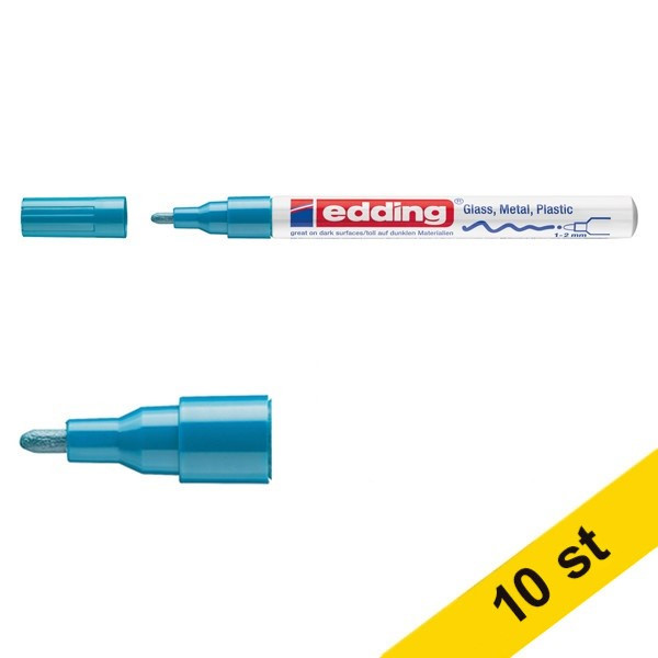 Edding Glansig lackpenna 1.0mm - 2.0mm | Edding 751 | ljusblå | 10st  239466 - 1