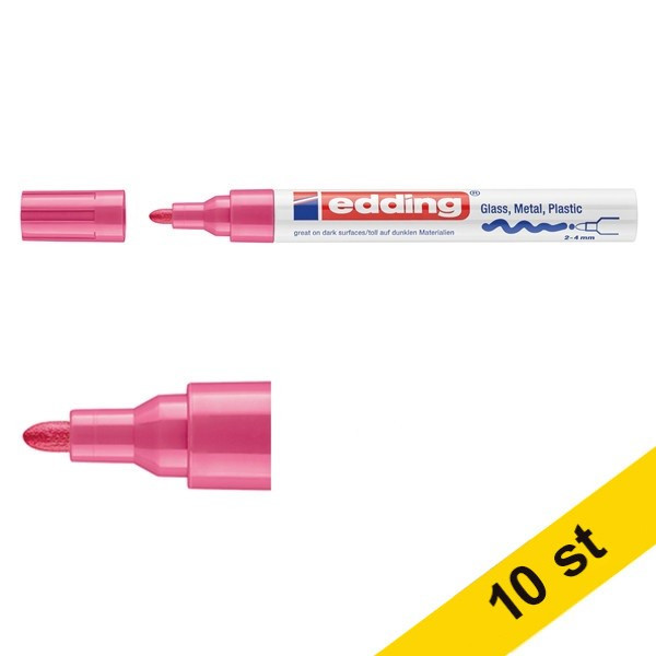 Edding Glansig lackpenna 2.0mm - 4.0mm | Edding 750 | rosa | 10st  239451 - 1