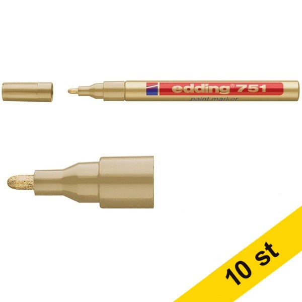 Edding Lackpenna 1.0mm - 2.0mm | Edding 751 | guld | 10st  239468 - 1