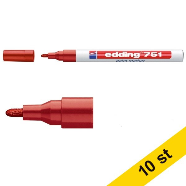 Edding Lackpenna 1.0mm - 2.0mm | Edding 751 | röd | 10st  239458 - 1