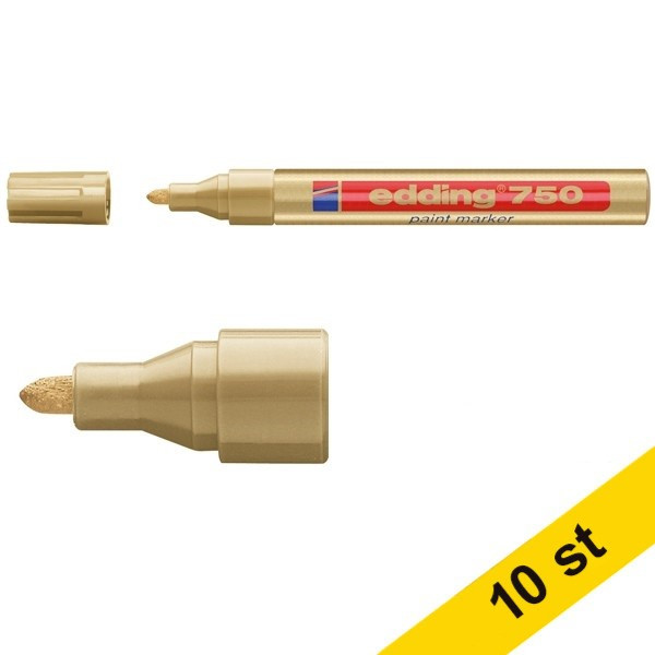 Edding Lackpenna 2.0mm - 4.0mm | Edding 750 | guld | 10st  239454 - 1