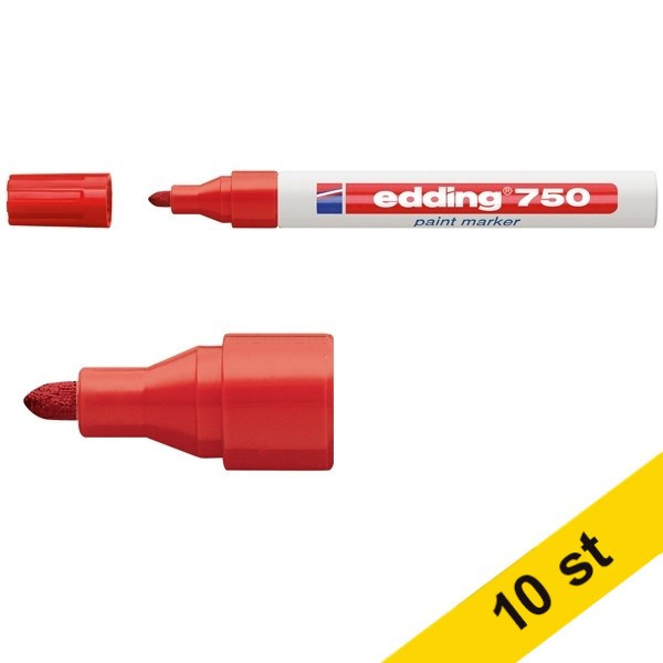 Edding Lackpenna 2.0mm - 4.0mm | Edding 750 | röd | 10st  239444 - 1