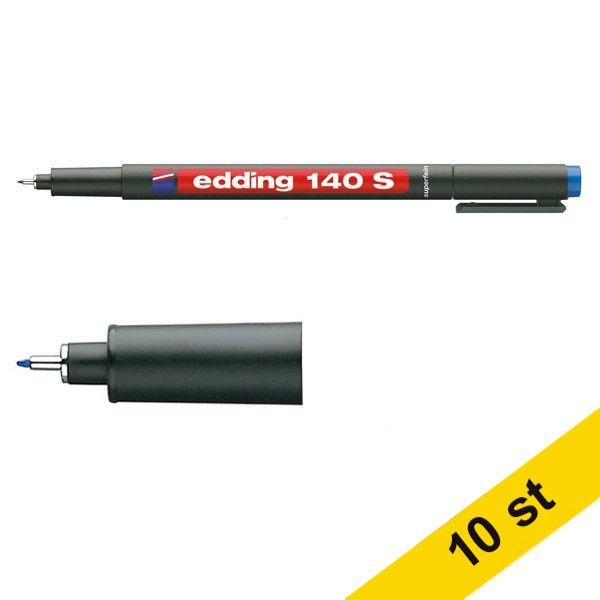 Edding Märkpenna permanent 0.3mm | Edding 140S | blå | 10st  239489 - 1