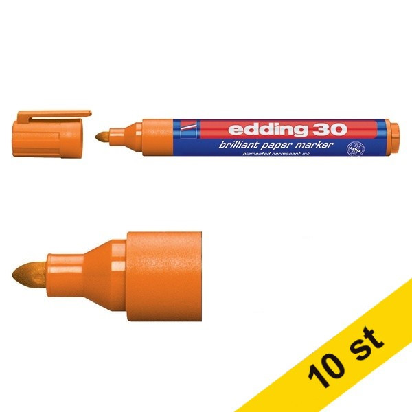 Edding Märkpenna permanent 1.5mm - 3.0mm | Edding 30 | orange | 10st  239540 - 1