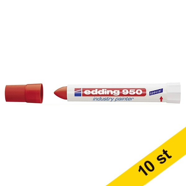 Edding Märkpenna permanent 10.0mm | Edding 950 | röd | 10st  239946 - 1