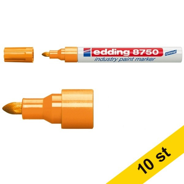 Edding Märkpenna permanent 2.0mm - 4.0mm | Edding 8750 | orange | 10st  239427 - 1